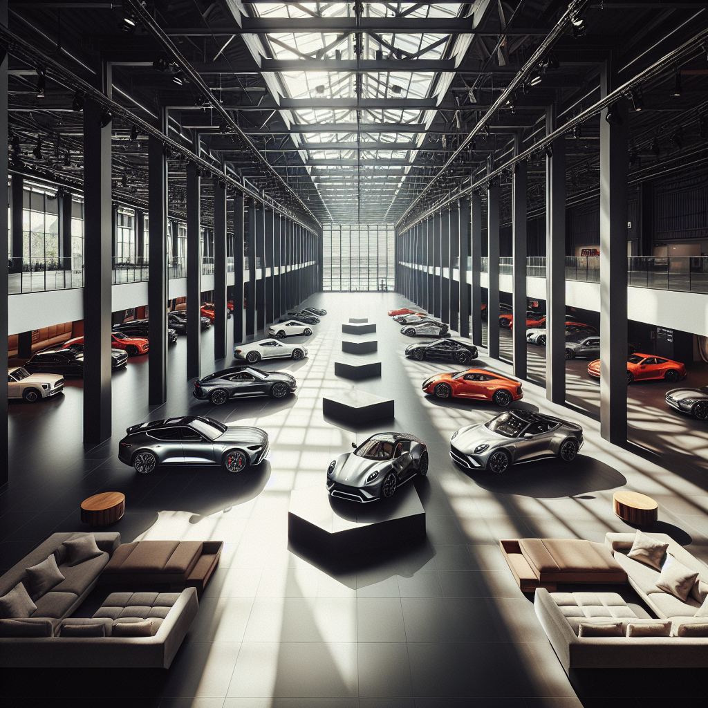 Showroom Jaguar Land Rover vide montrant l'impact de la production arrêtée
