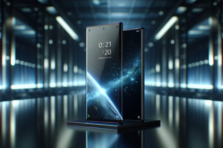 Smartphone moderne avec design épuré et grand écran