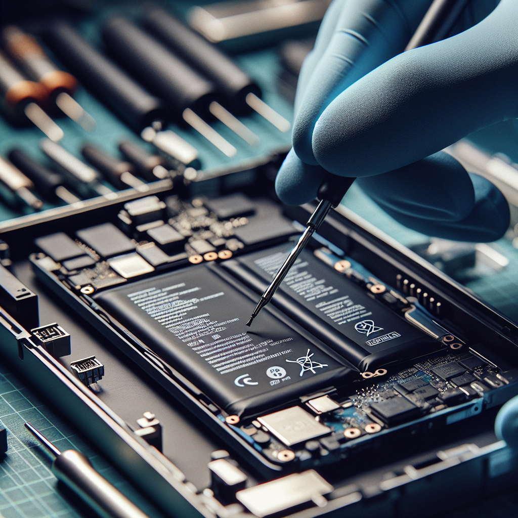 Gros plan sur une batterie de smartphone moderne