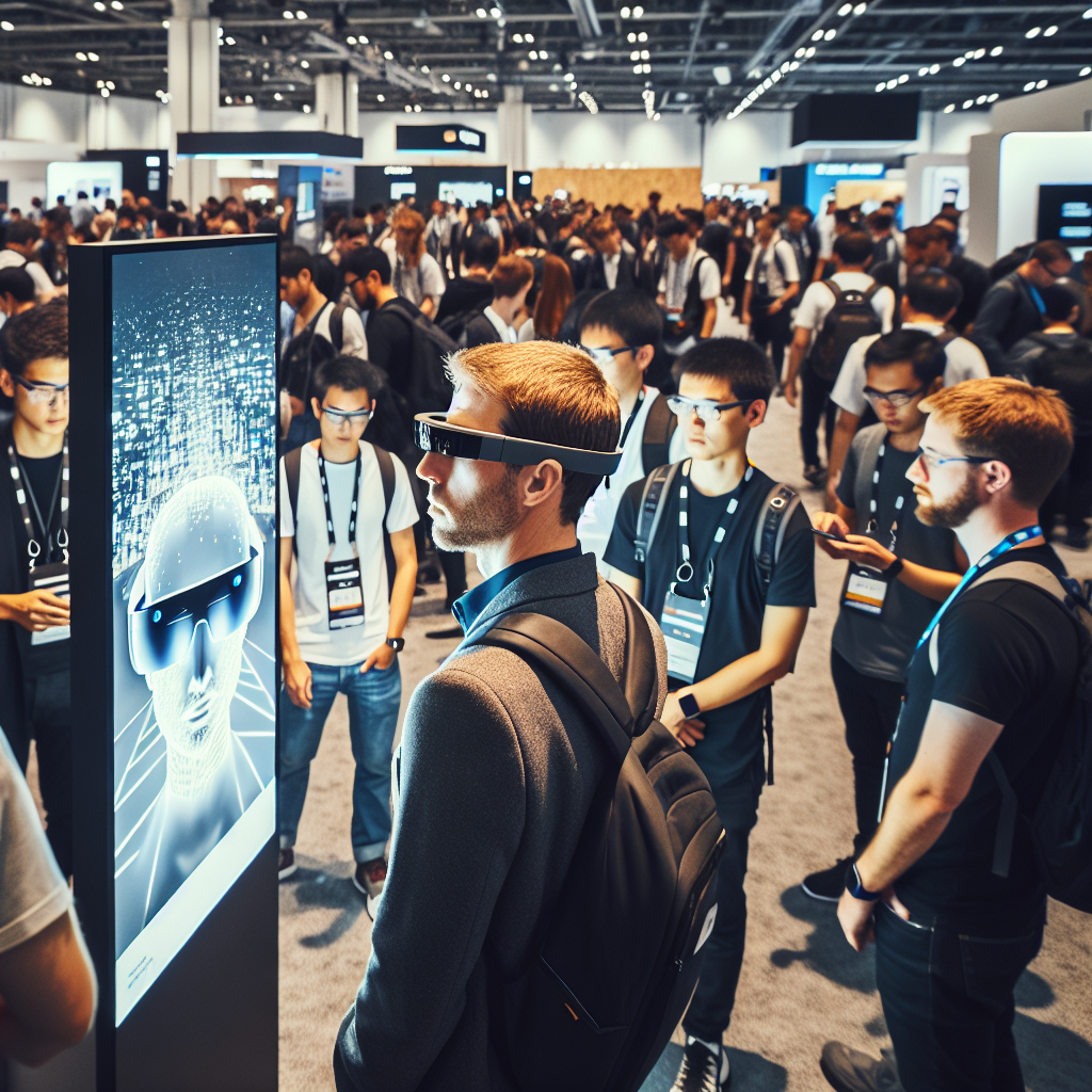 Présentation des lunettes Meta Ray-Ban Display lors d'une convention technologique.