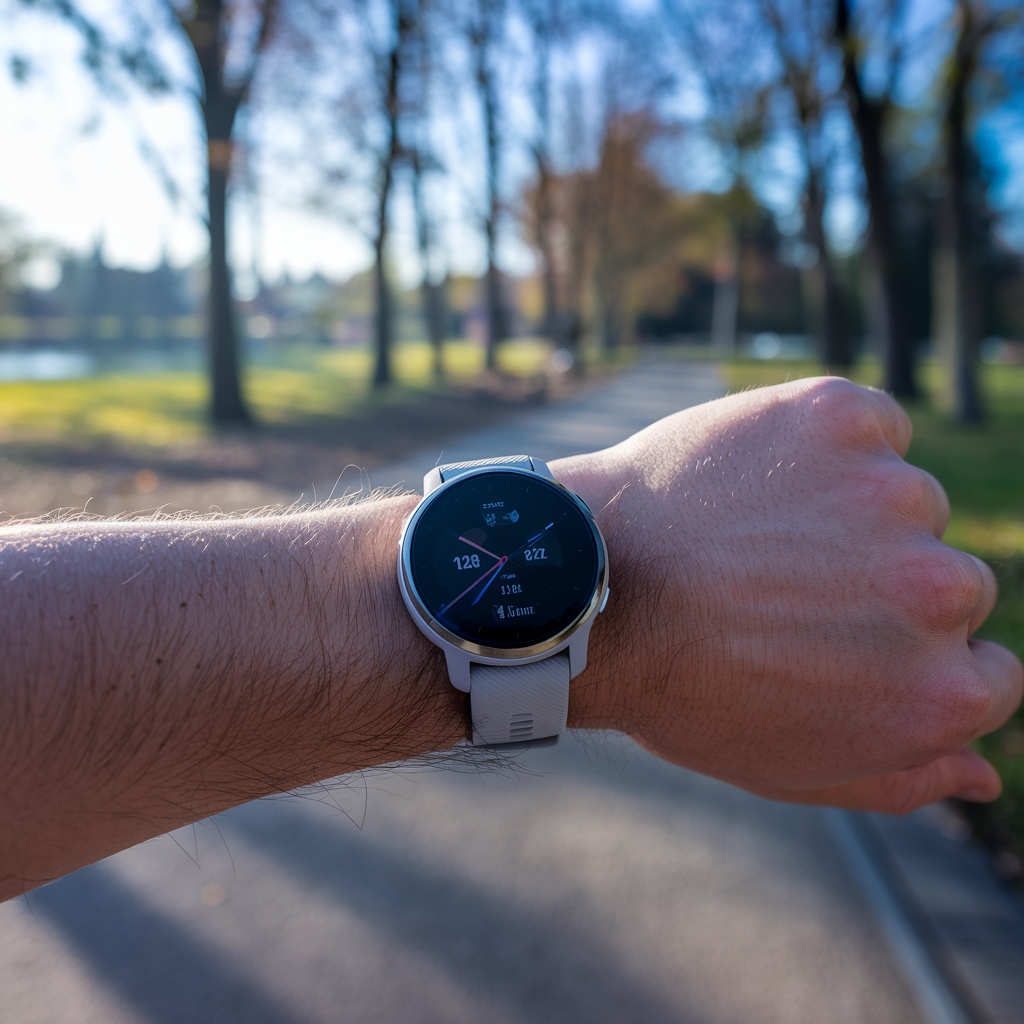 La Garmin Venu 4 portée lors d'une séance de course à pied