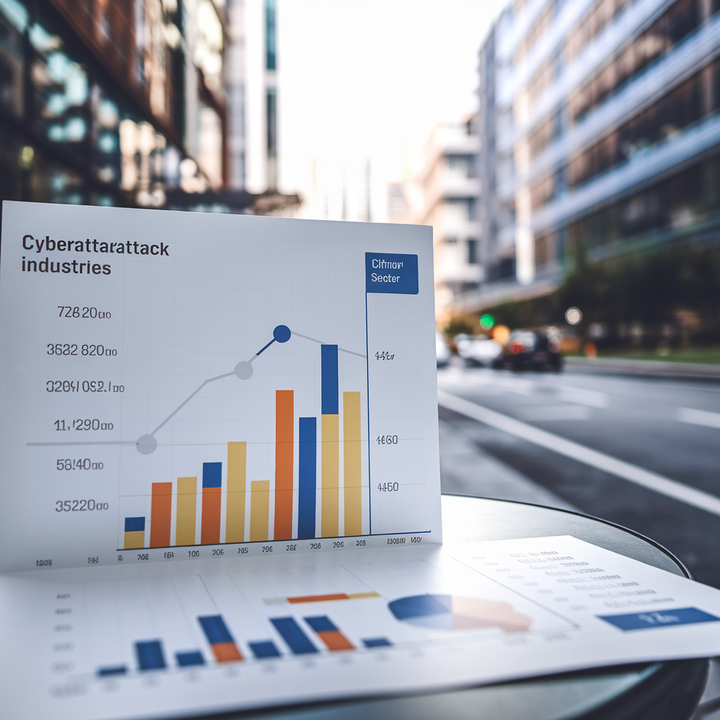 Graphique comparatif des cyberattaques dans différents secteurs.