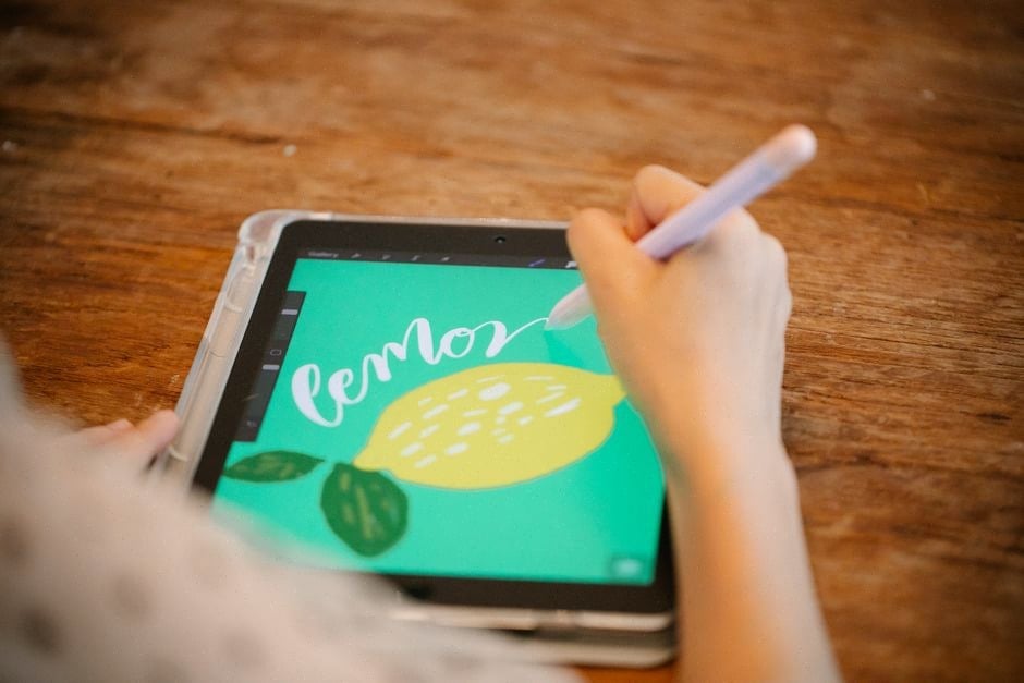 Tablette iPad utilisée pour les devoirs et la rentrée scolaire