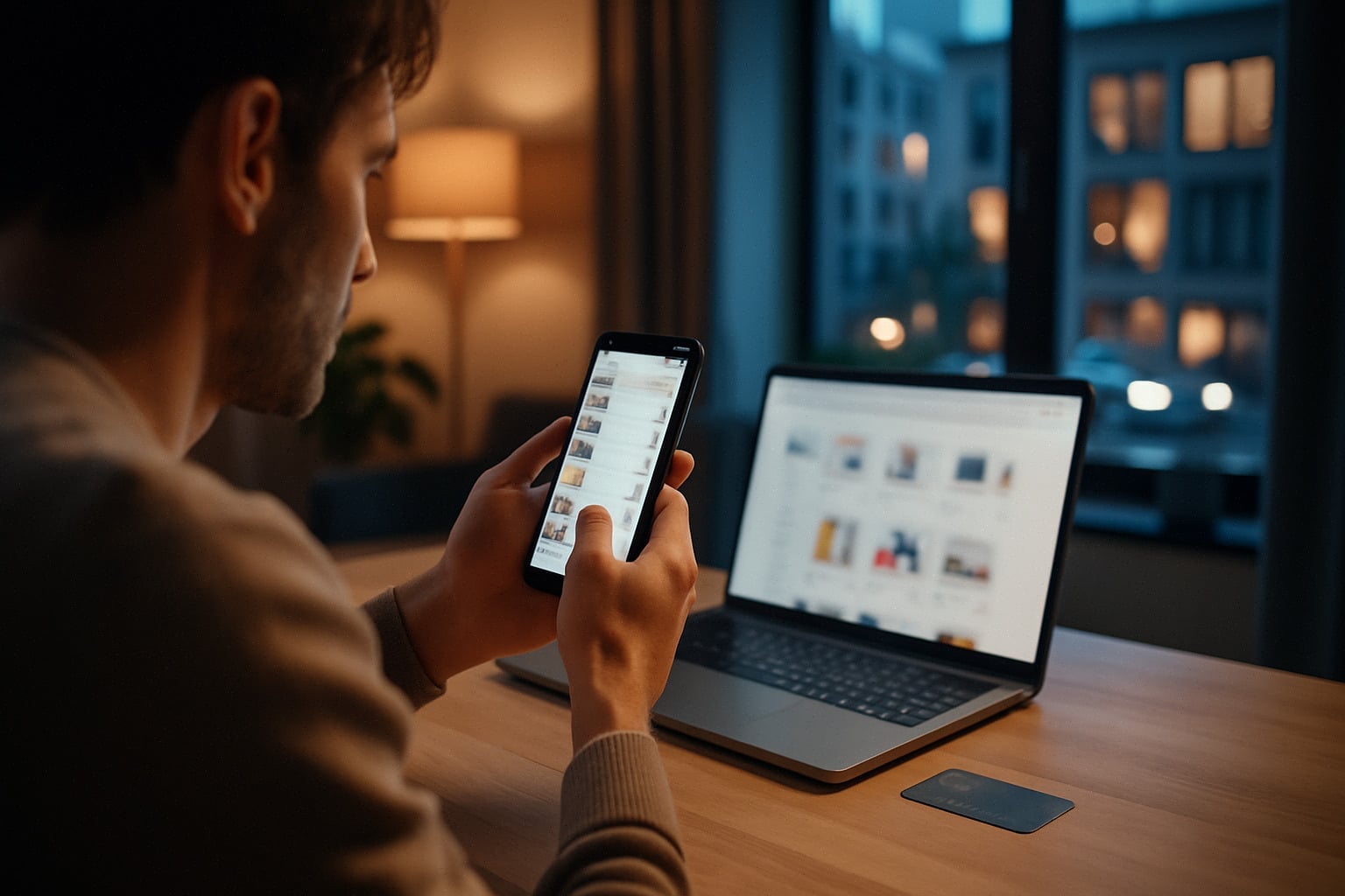 Acheteur comparant une promotion iPhone 15 face à l’iPhone 17e