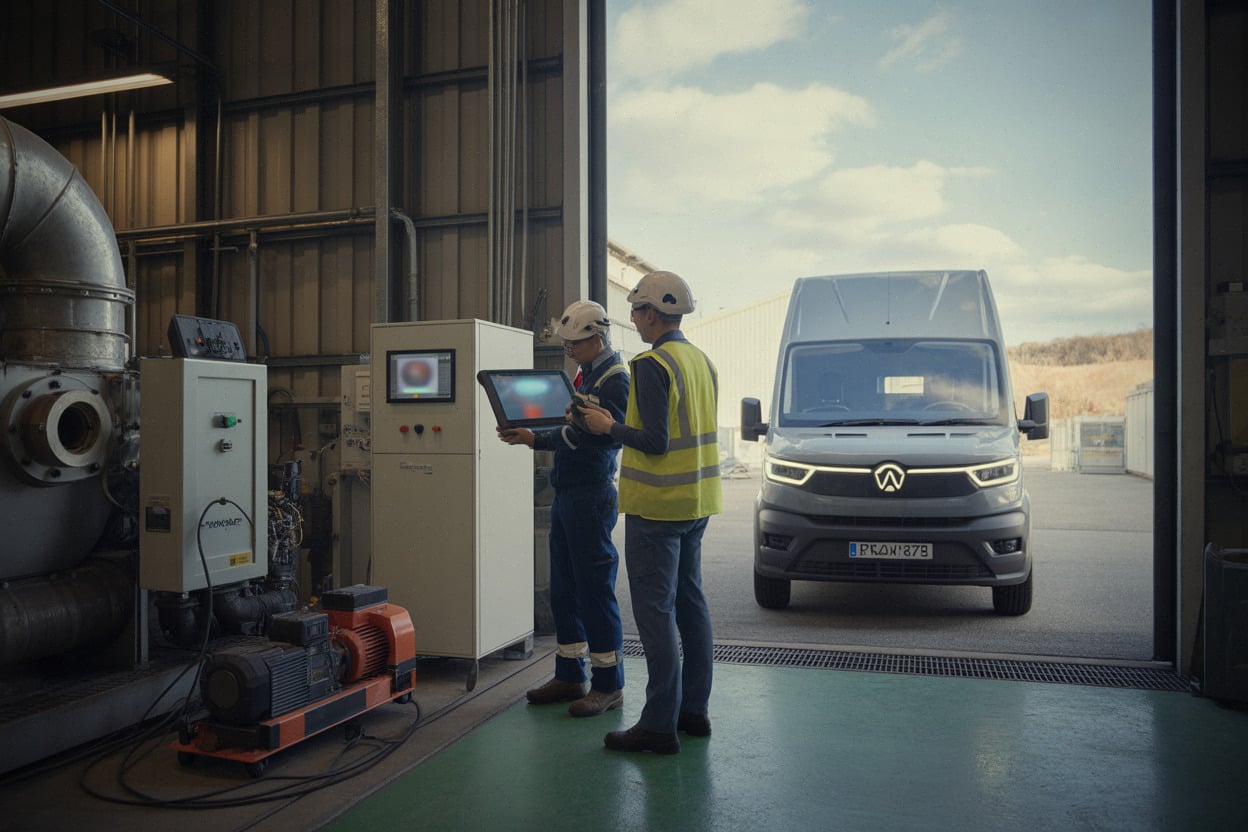 Maintenance prédictive sur four industriel avec inspection de pompes et armoire électrique