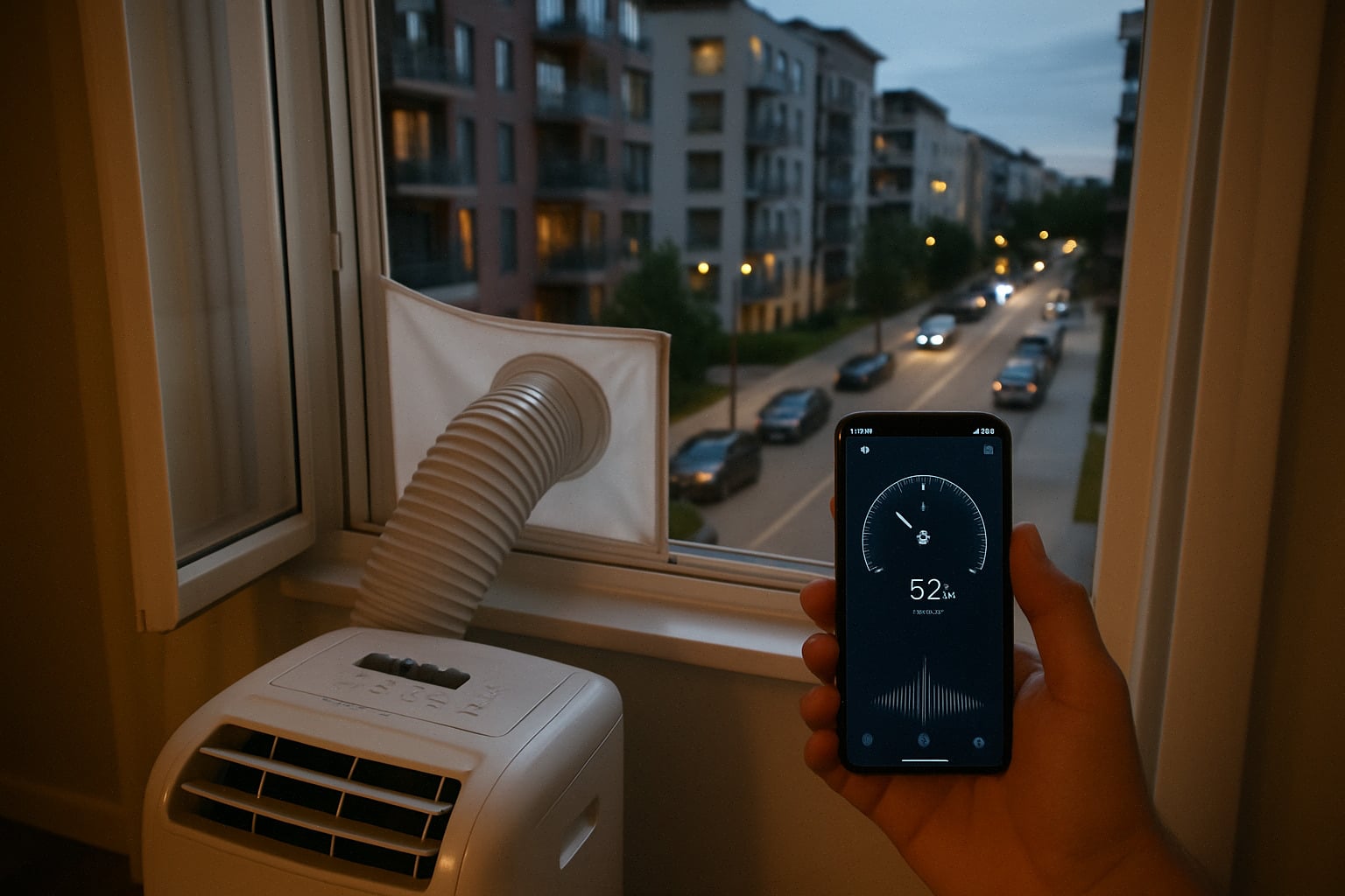 Installation d’un climatiseur mobile à la fenêtre en appartement urbain
