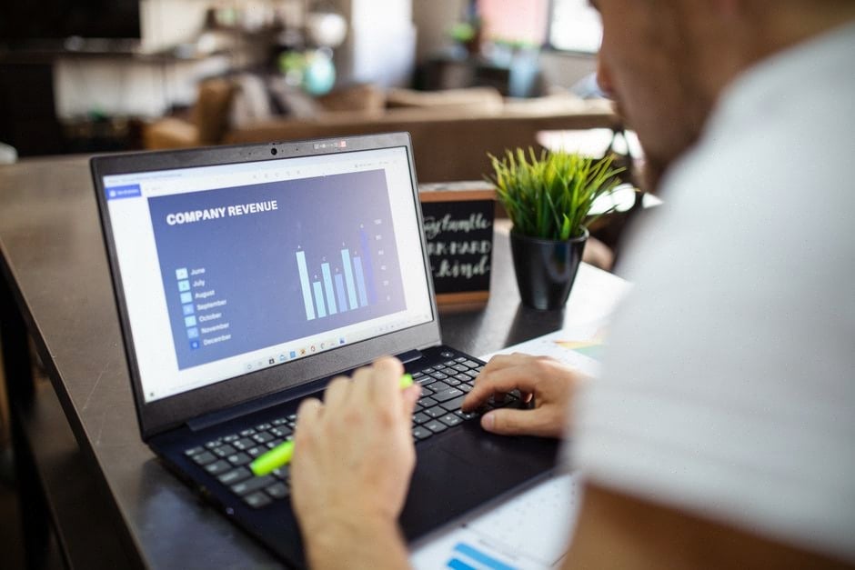 Éditeur numérique analysant les revenus publicitaires en ligne