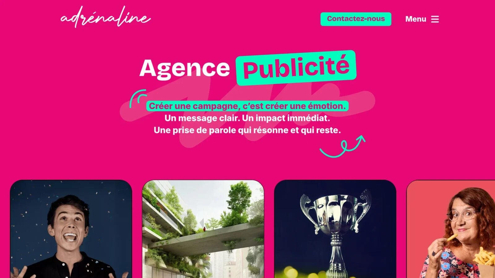 Adrénaline Capture du site Adrénaline, agence de publicité