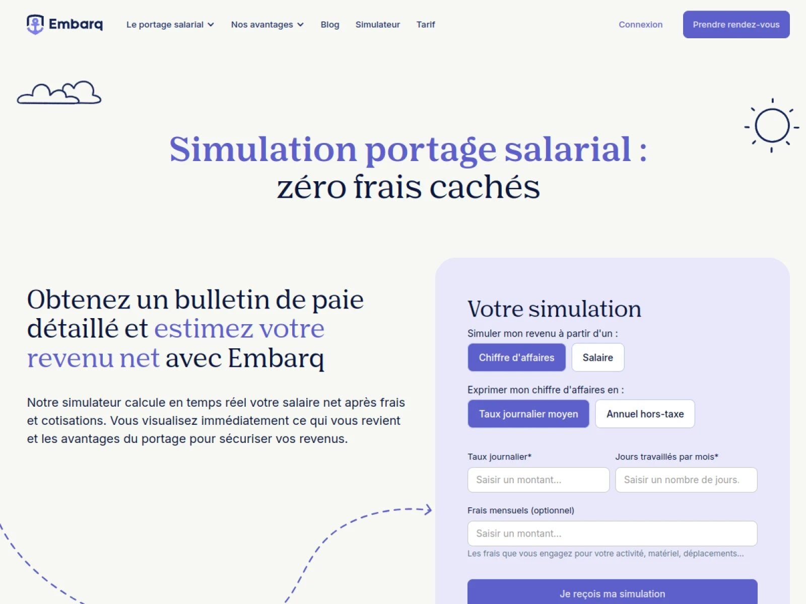 simulation de salaire en portage