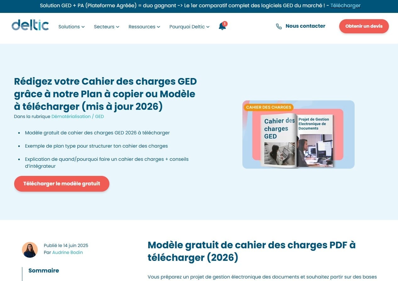 Rédigez votre Cahier des charges GED Rédigez votre Cahier des charges GED