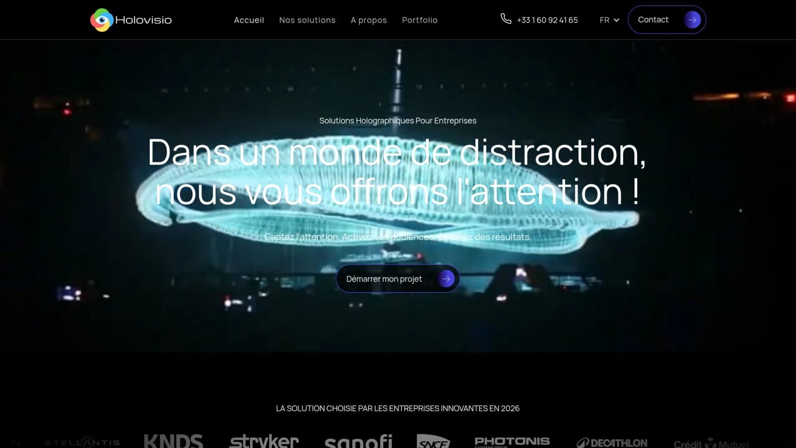 Holovisio Holovisio, solutions holographiques pour entreprises